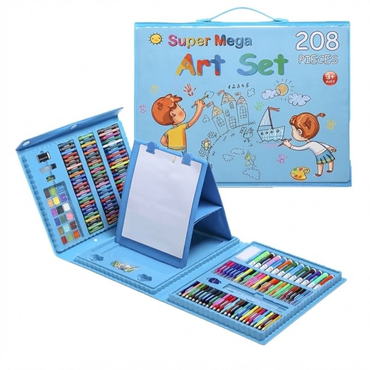 Set De Arte 208 Piezas Infantil Maletín Colores Dinosaurio