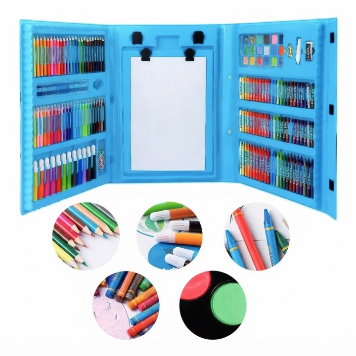 Set De Arte 208 Piezas Infantil Maletín Colores Dinosaurio