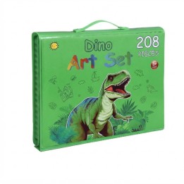 Set De Arte 208 Piezas Infantil Maletín Colores Dinosaurio
